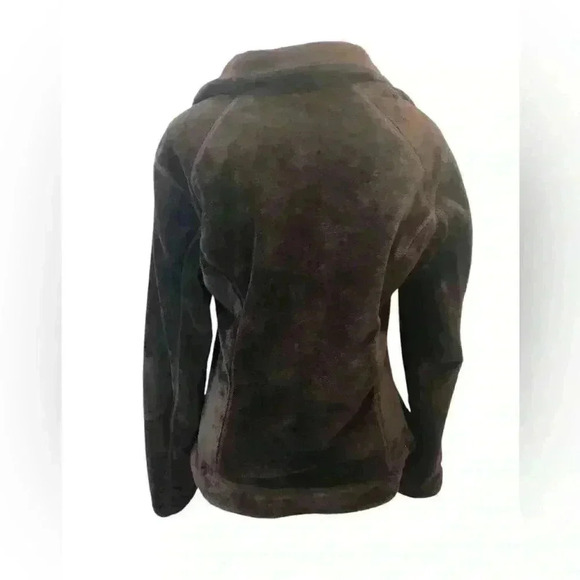 Lands End Womens Small 6/8 Brown Fleece Full Zip Jacket Pockets L/S - Picture 2 of 8